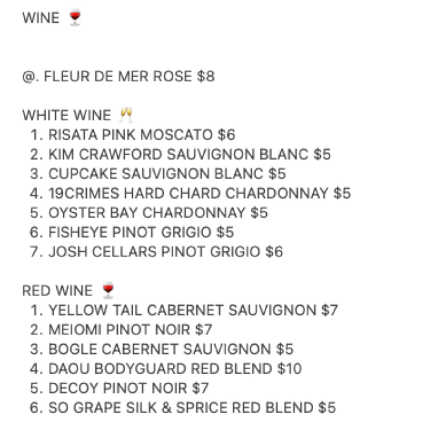 Wine Selection 🍷