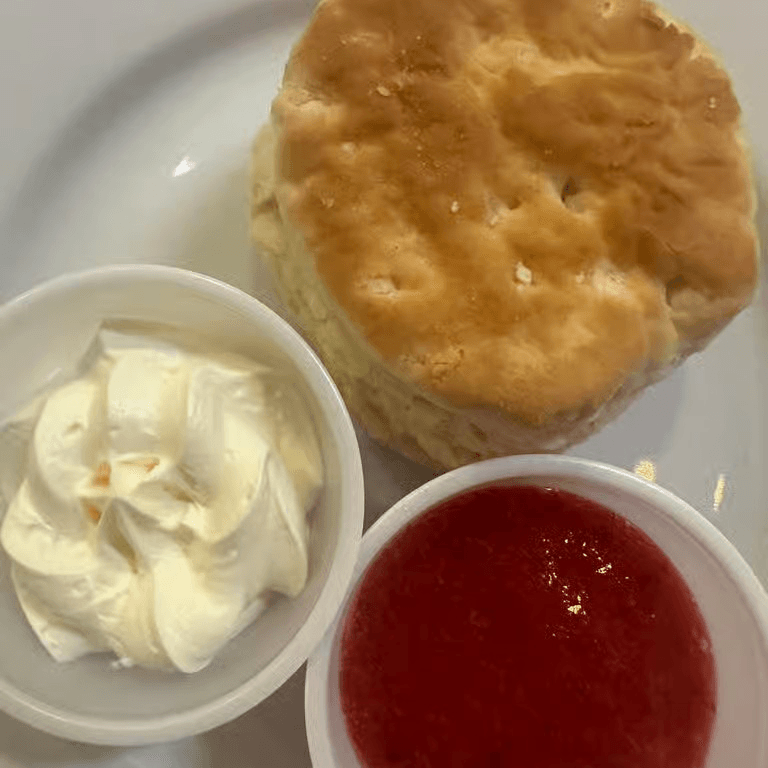 Homemade biscuit & jam brunch.