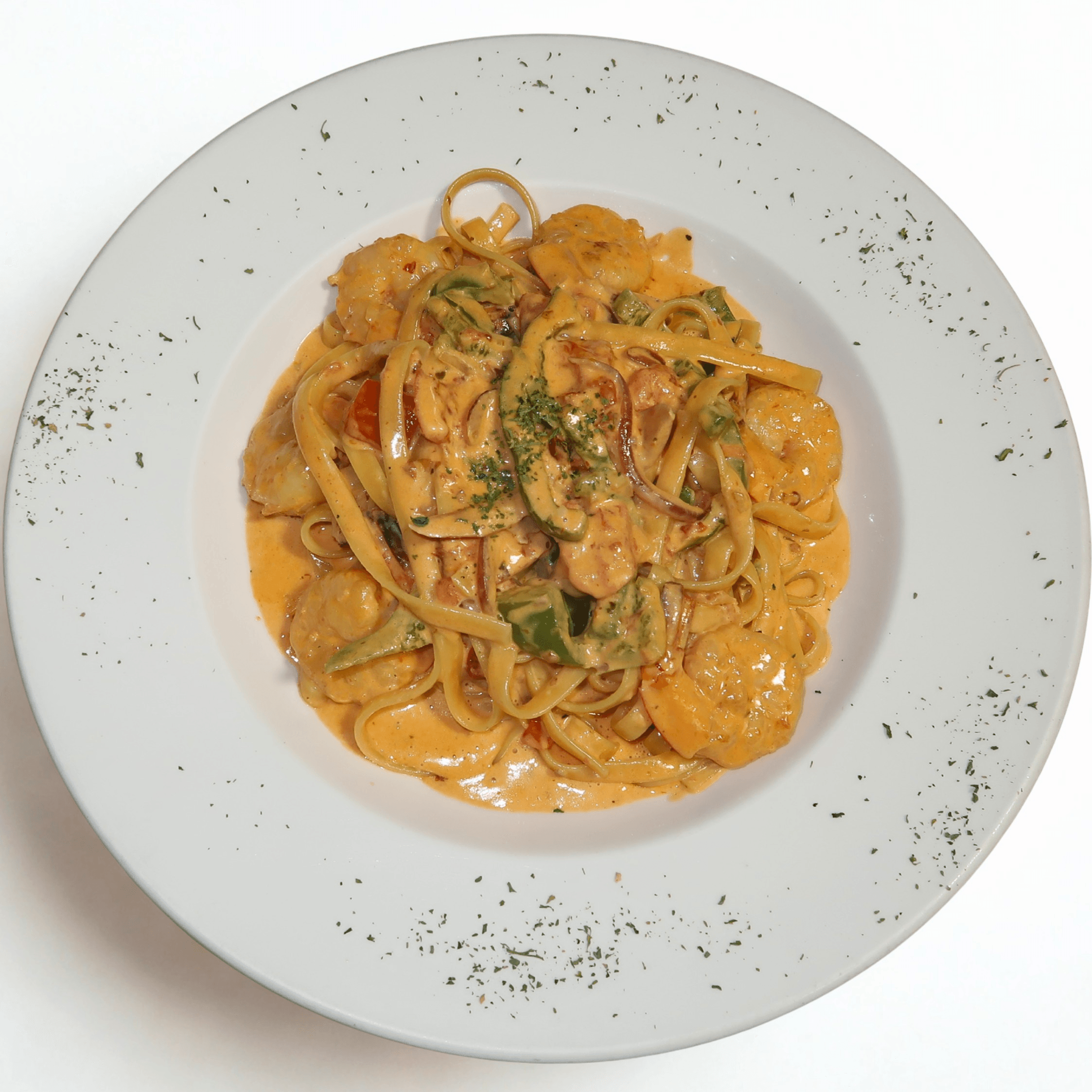 Catering Fettuccine Prawns.