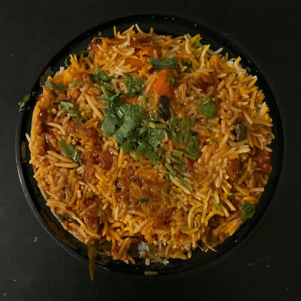 Chicken 65 Biryani.