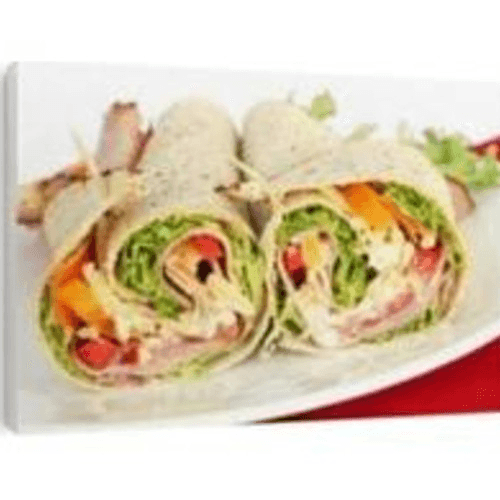 Turkey Wrap with Fries.