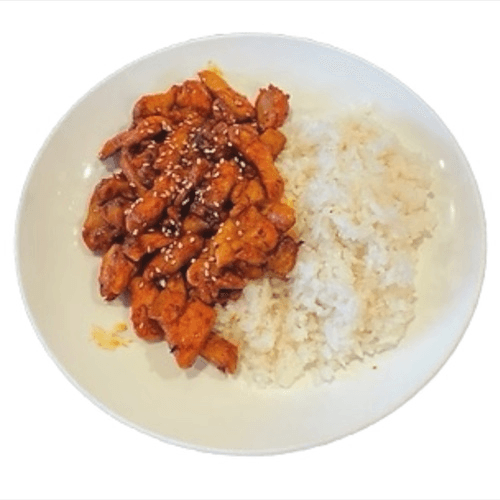 Chicken Galbi Rice Dish.