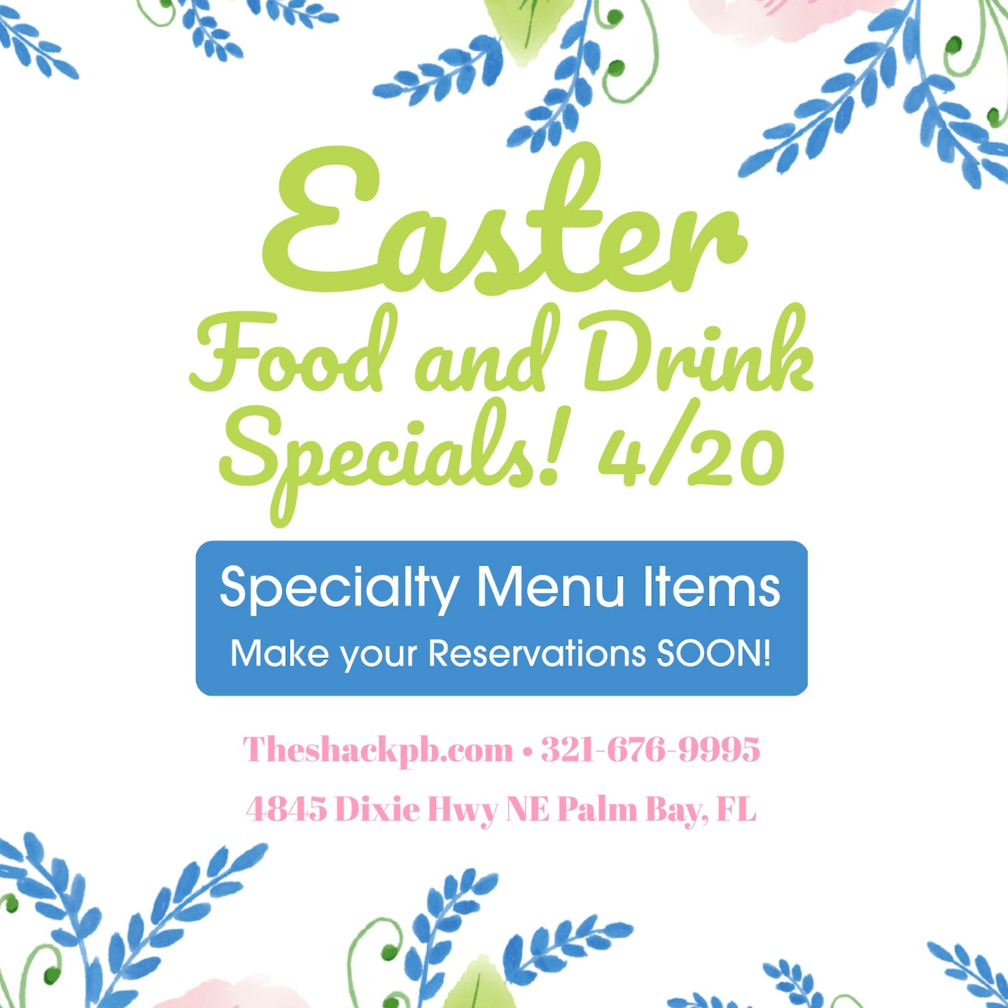 Easter, Make your Reservation Soon