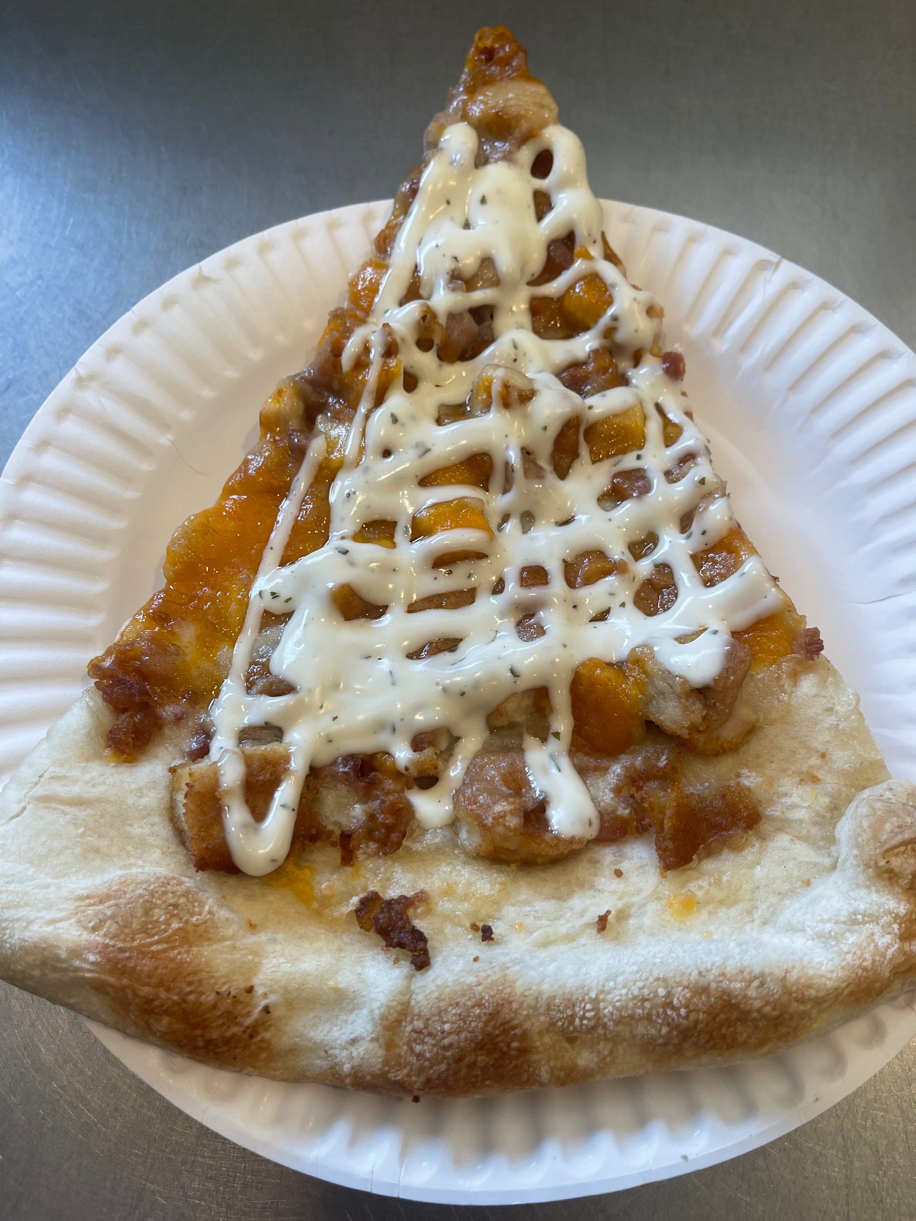 Chicken Bacon Ranch Pizza Slice.