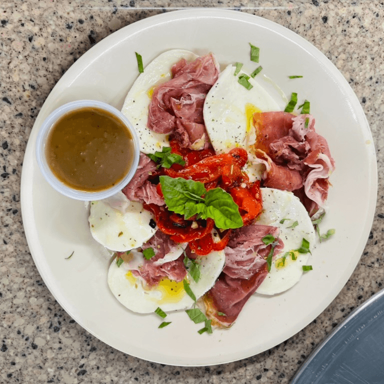 Prosciutto, Roasted Peppers & Homemade Fresh Mozzarella.