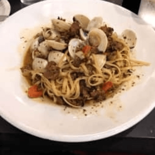 Clams with Fennel Sausage.