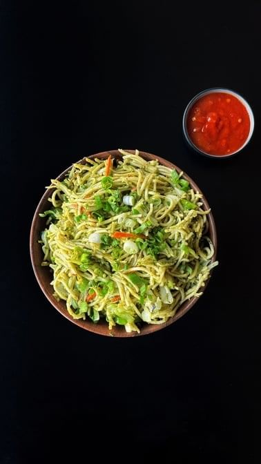 Green Chili Noodles.