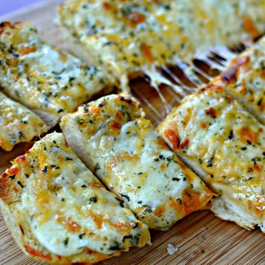 Garlic bread with cheese.
