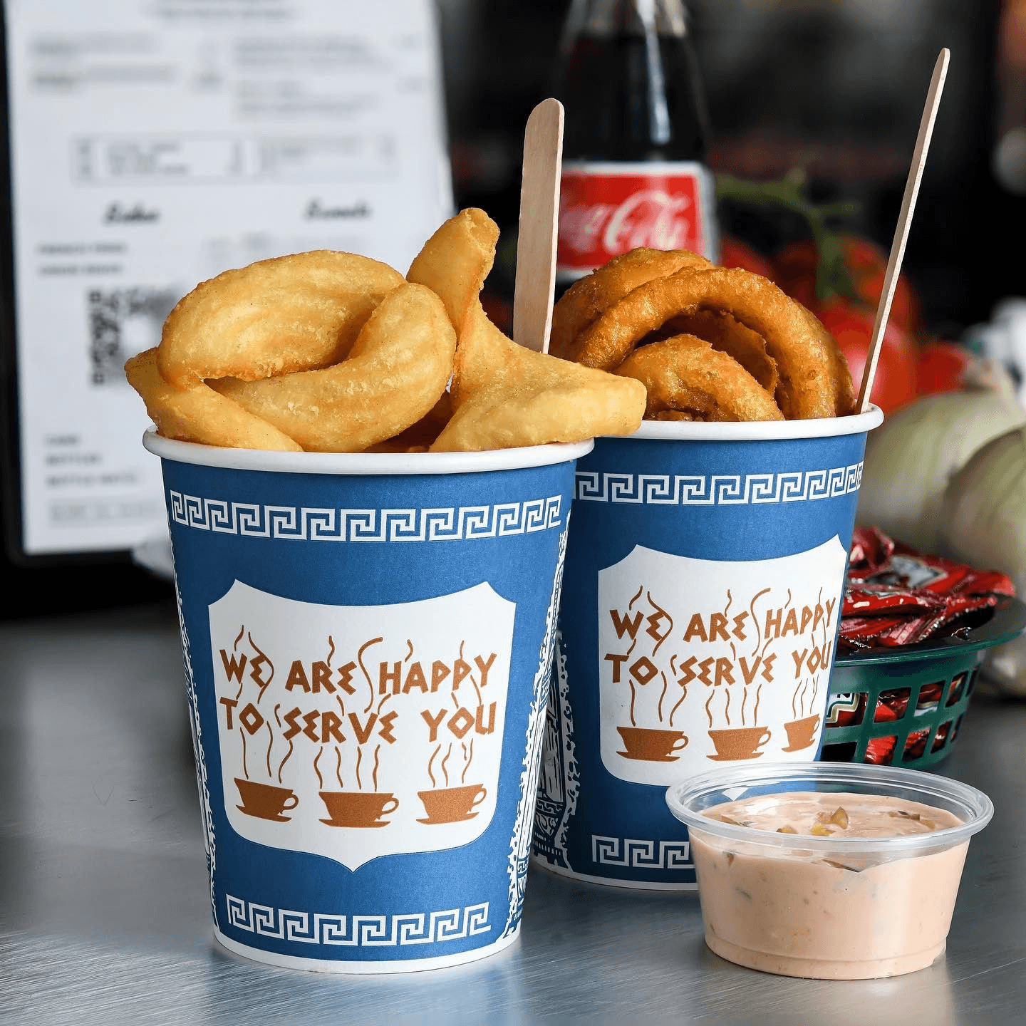 Crispy Fries, and Irresistible Onion Rings