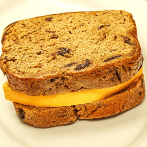 Jamaican Spiced Bun & Cheese Sandwich.