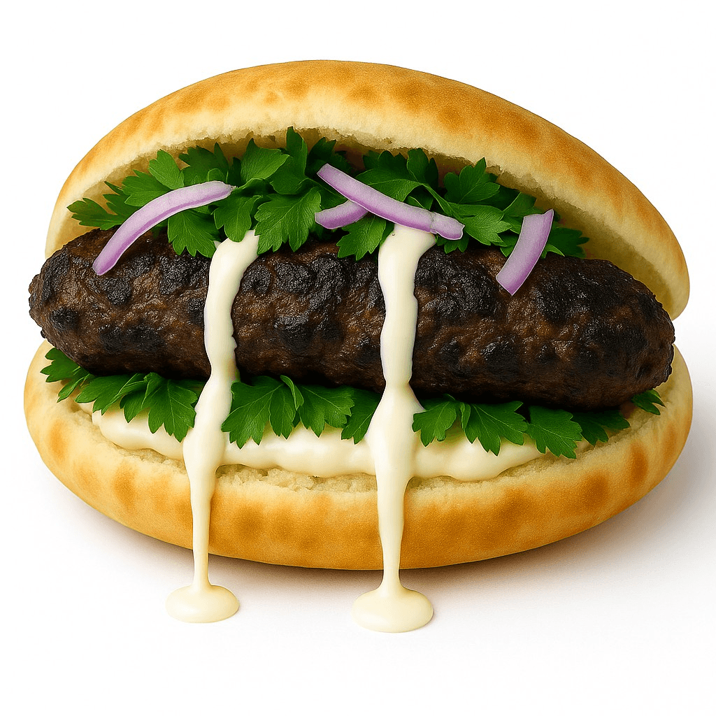 Egyptian Kofta Kabob Pita.