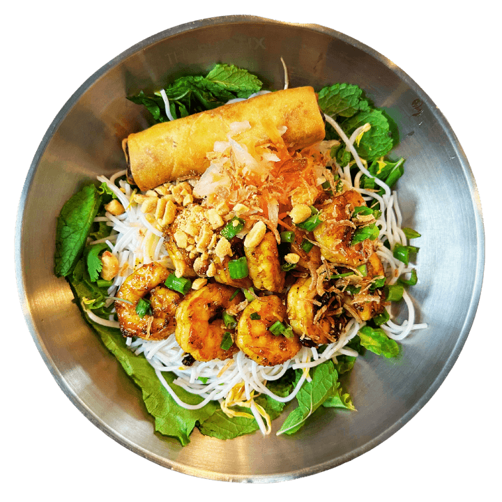 Honey Lemongrass Shrimp Vermicelli Bowl.