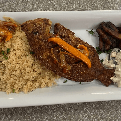Attieke Fried Tilapia.
