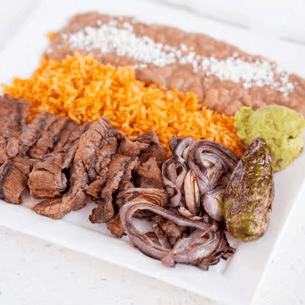 Carne asada plate.