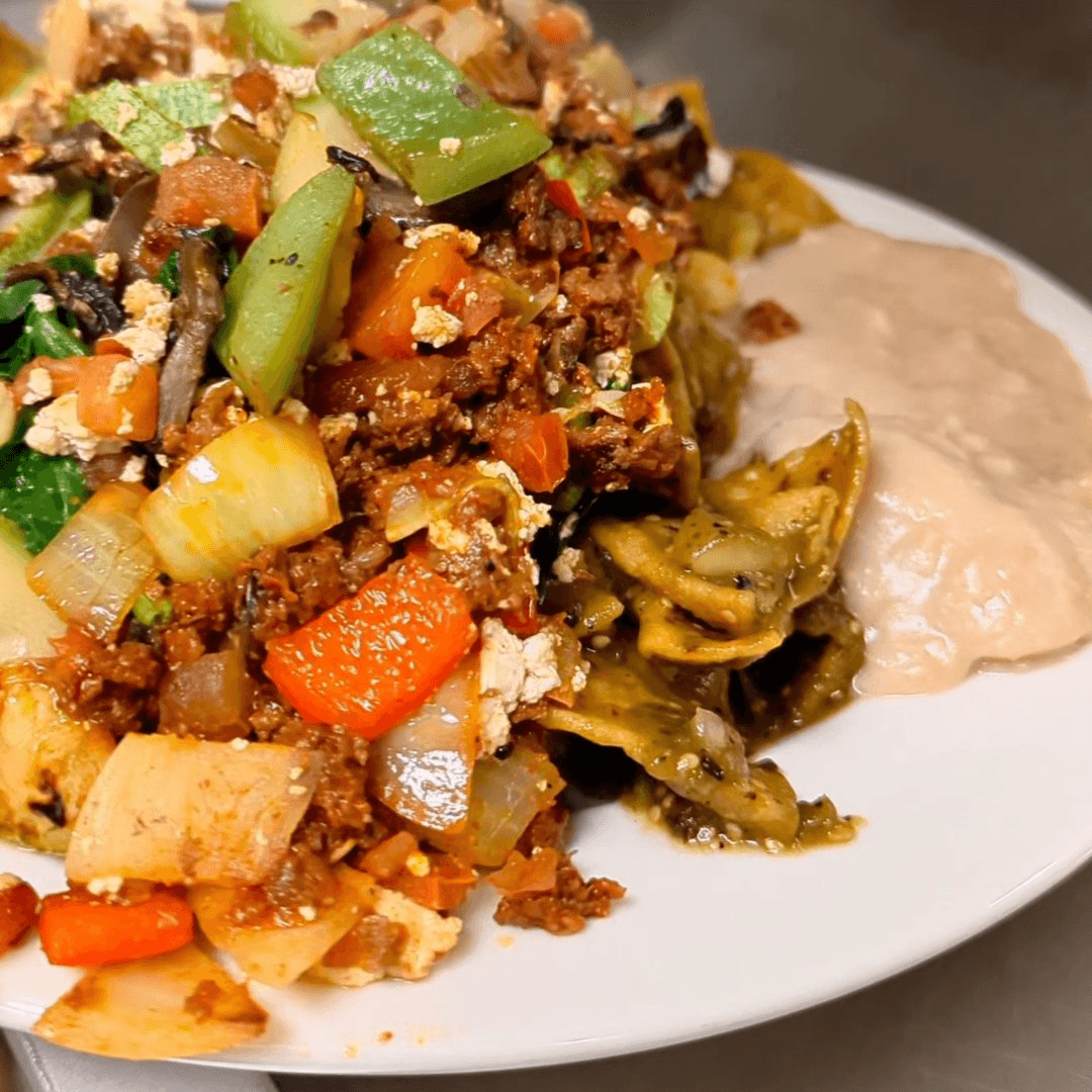 Vegan Chilaquiles.