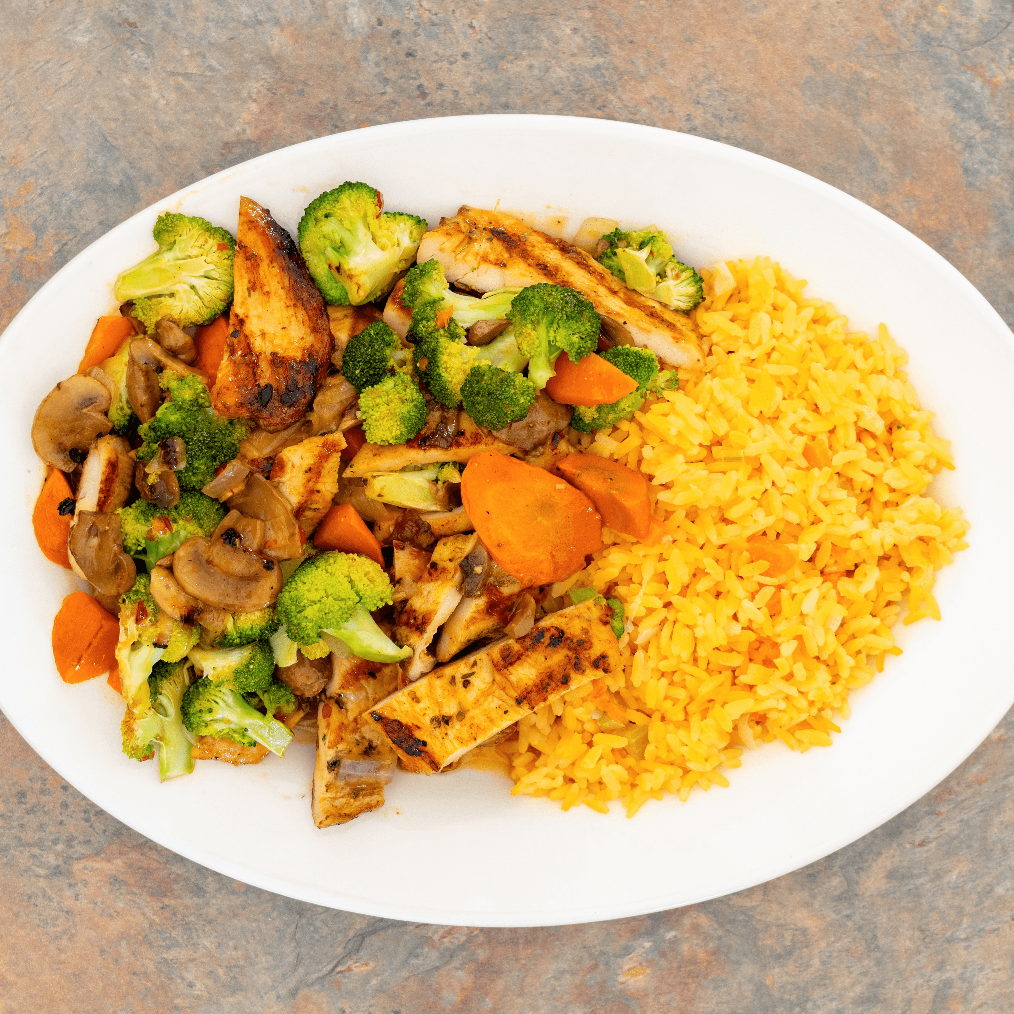 Grilled Garden Vegetables with Chicken.