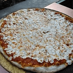 Tomato mozzarella pizza.