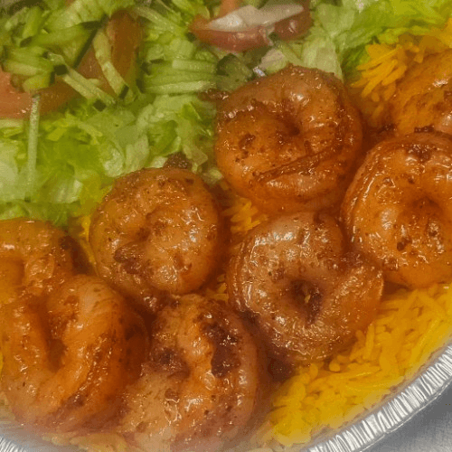 Shrimp Over Rice.