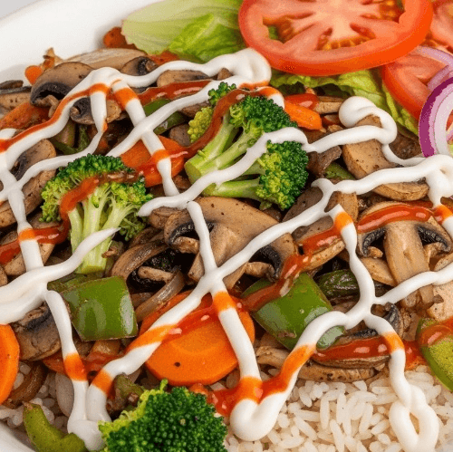 Mixed Vegetable Rice Bowl.