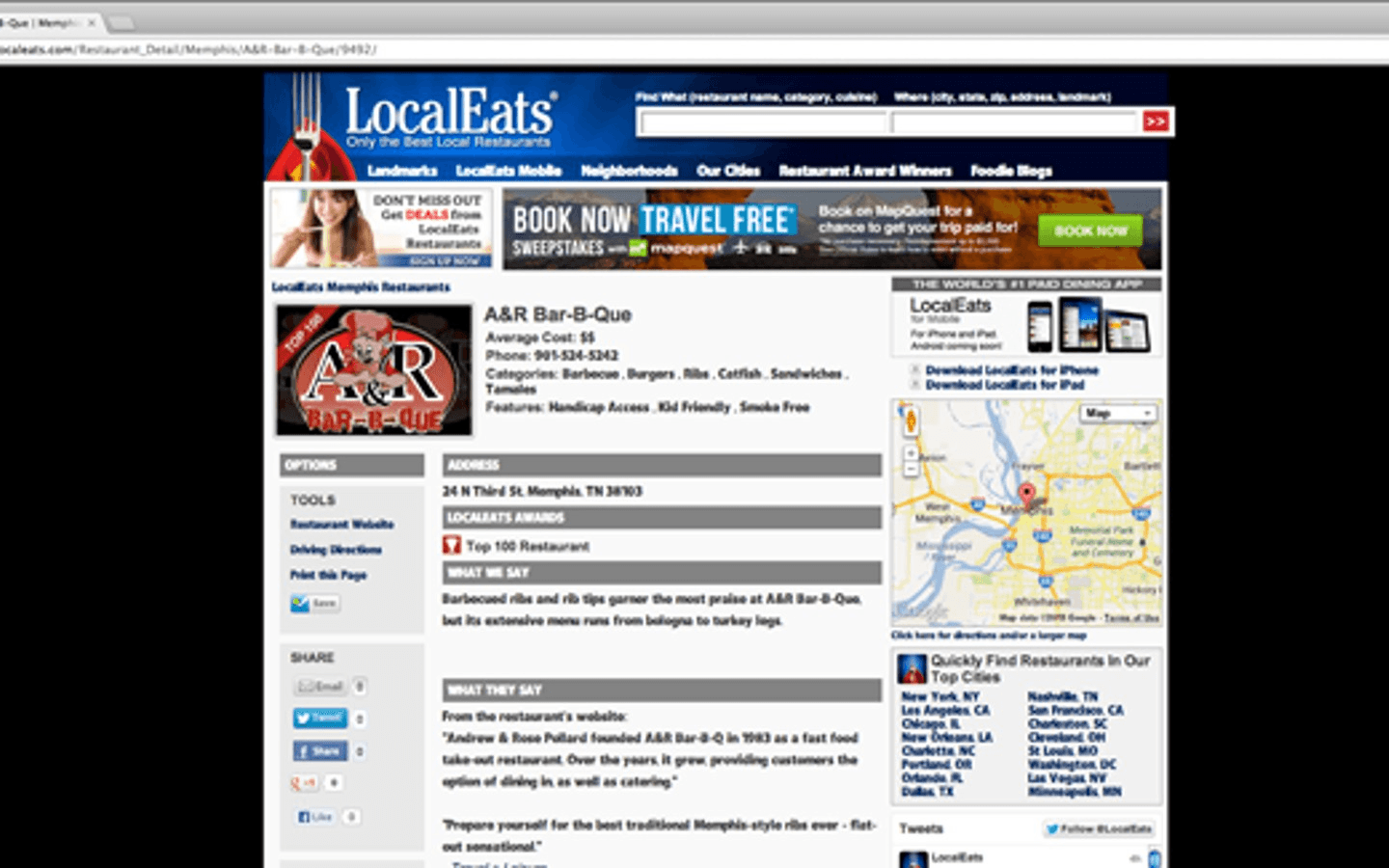 A&R Wins Top 100 Spot on LocalEats.com