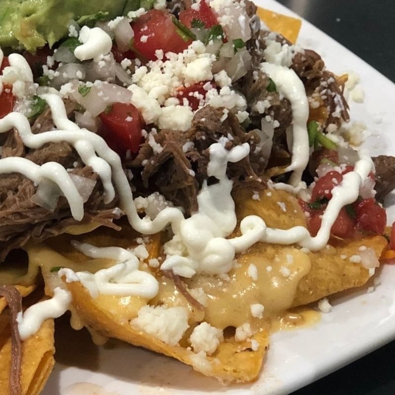 Birria with Consommé Nachos.