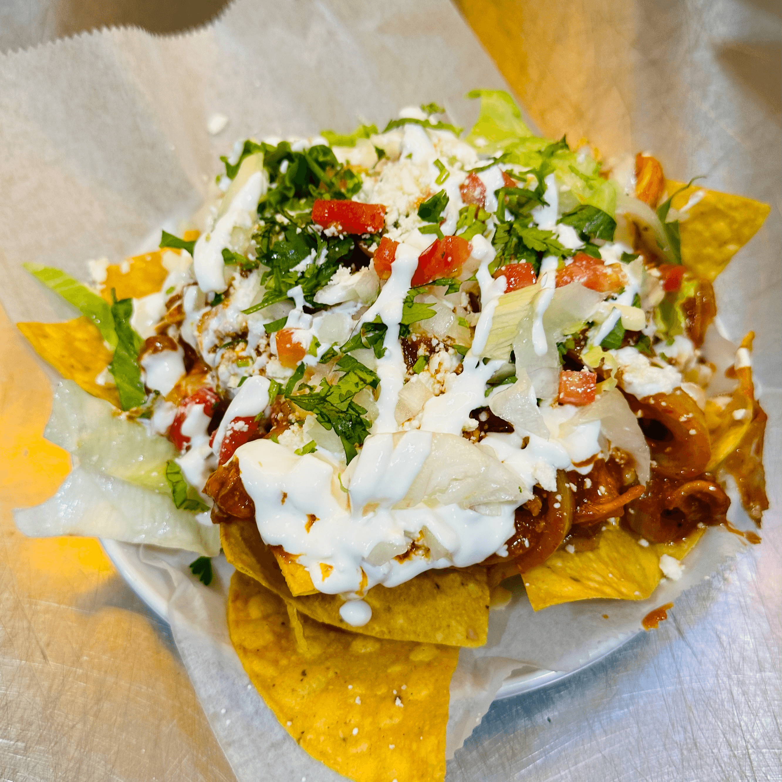 Tinga Nachos Lunch Special.
