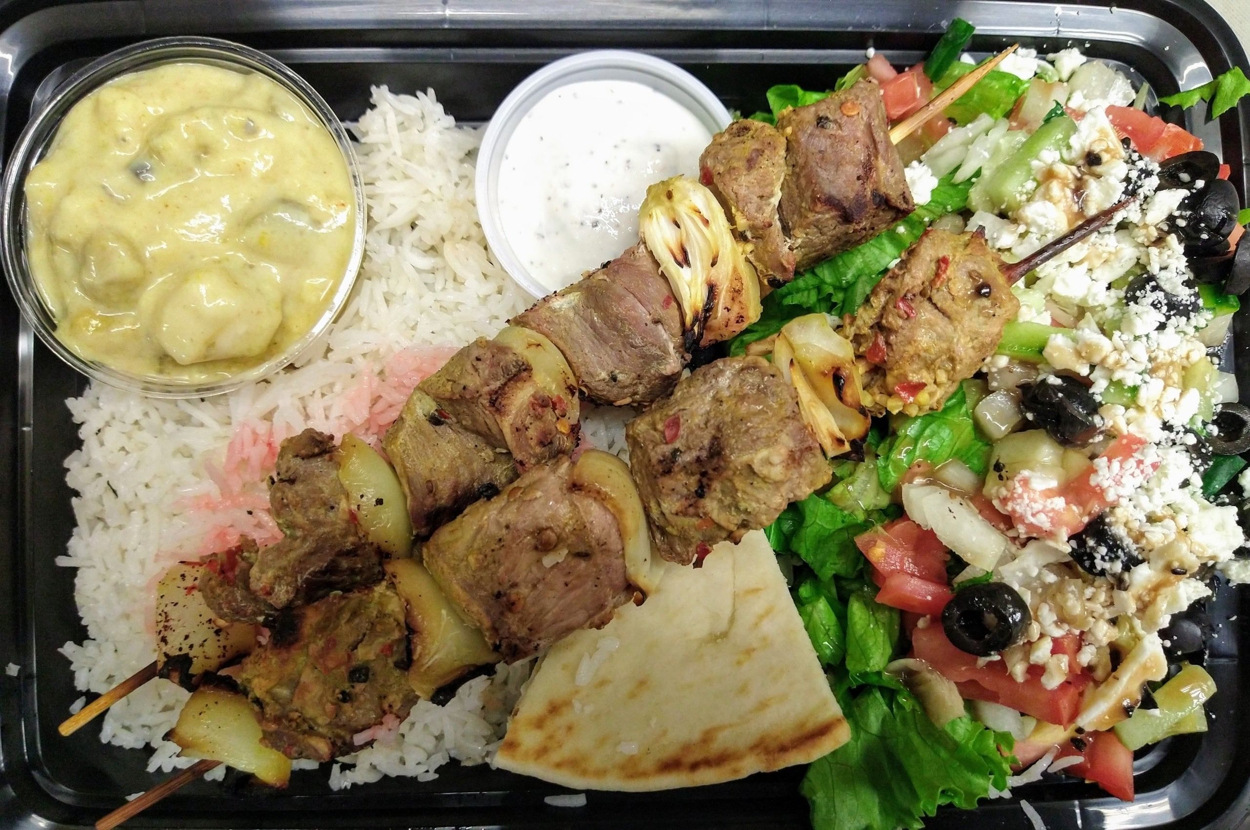 Lamb Kabob Plate.
