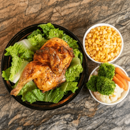 Half Chicken with 2 Small Sides.