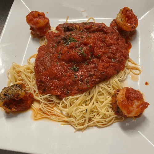Shrimp marinara.