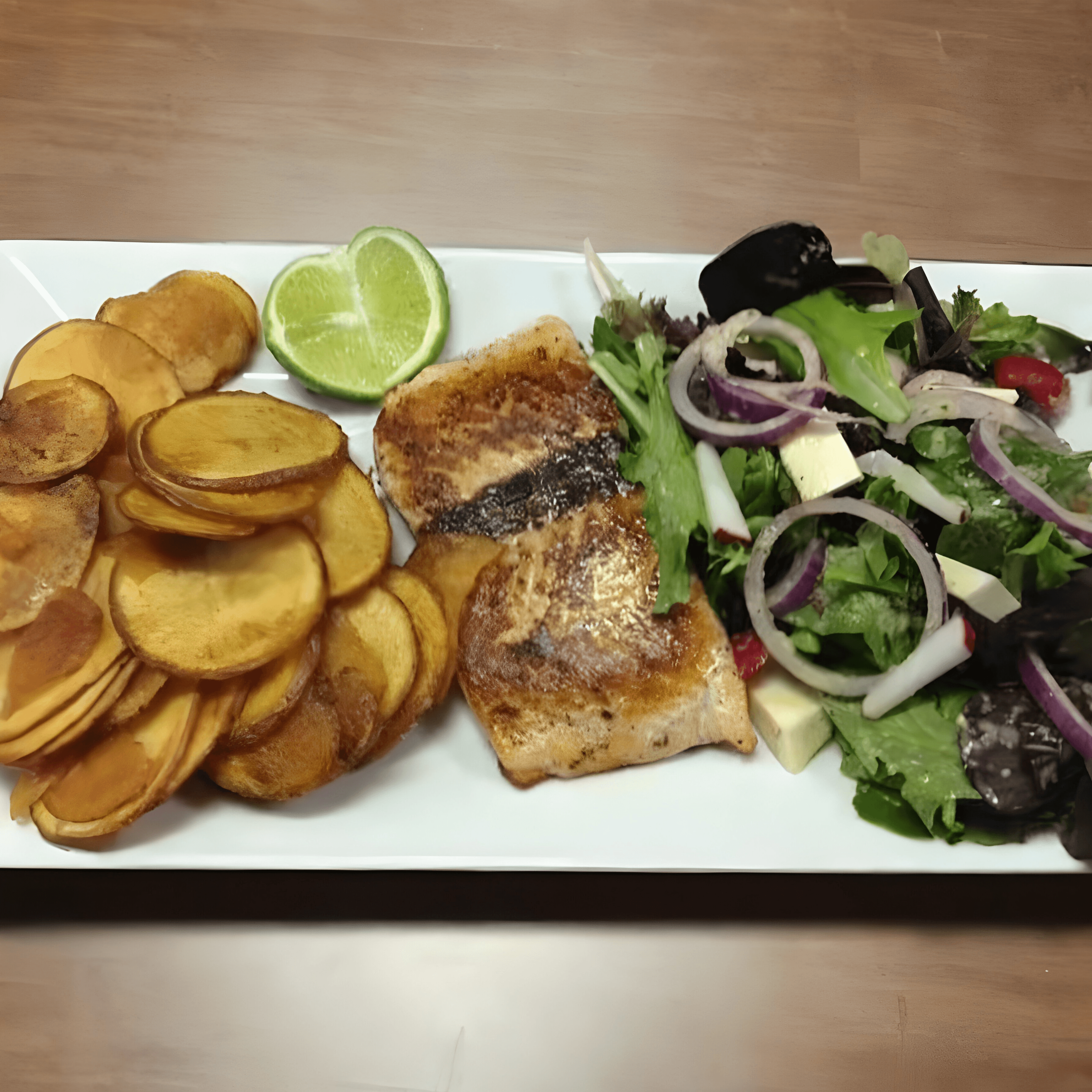 Salmon asado o Mexicana.