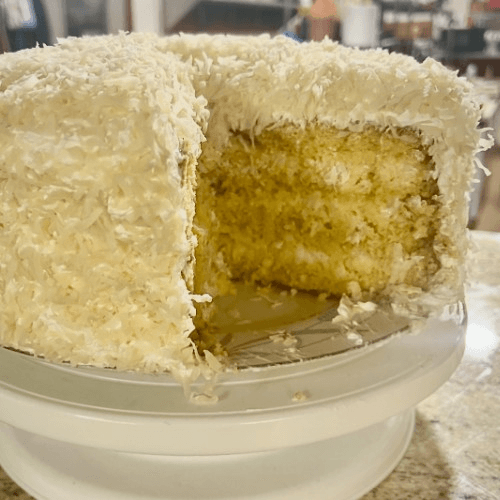 Homemade Coconut Cake.