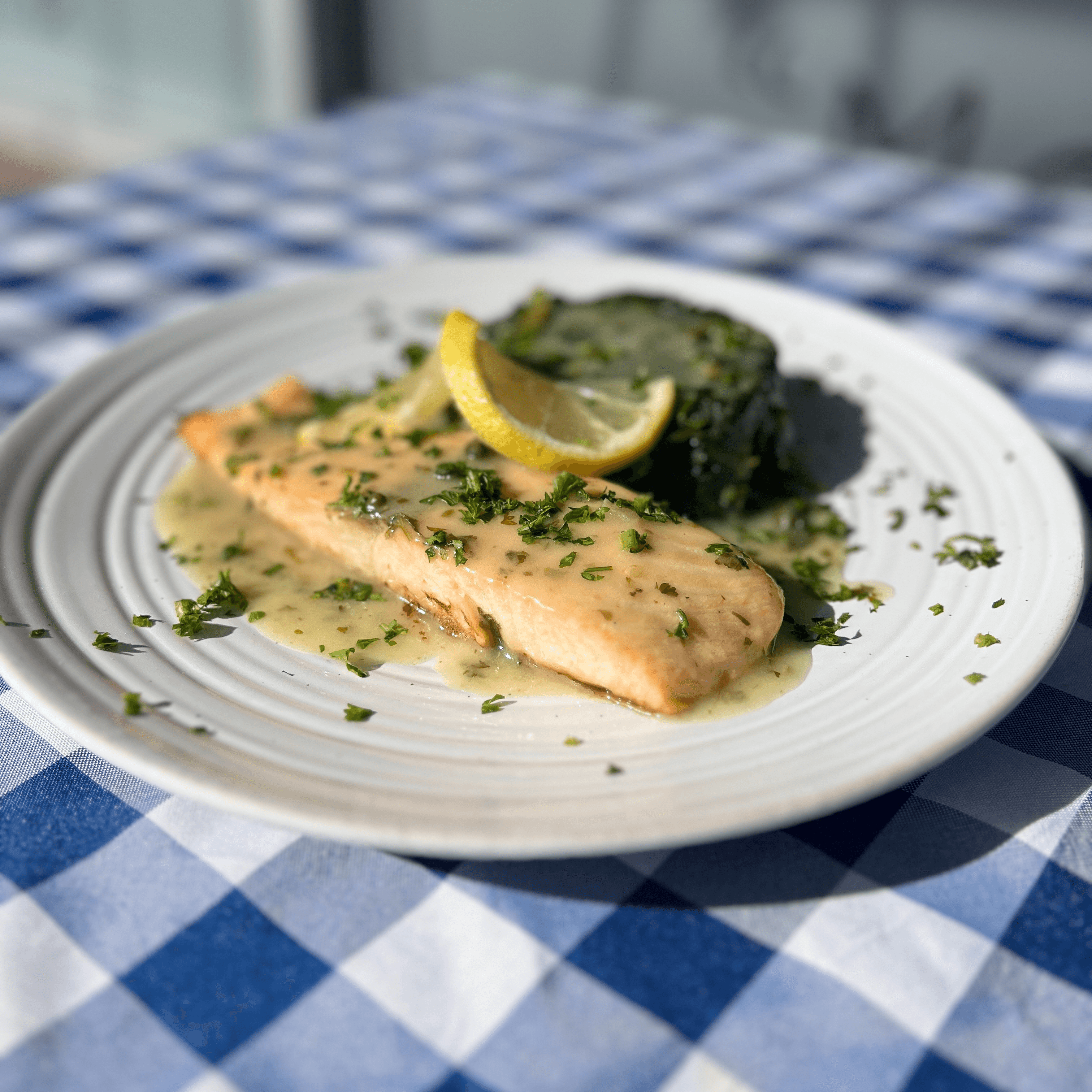 Salmon Piccata.