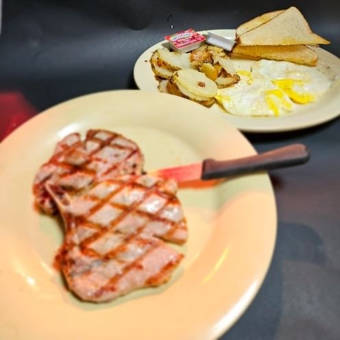 Grilled Chops and Egg.