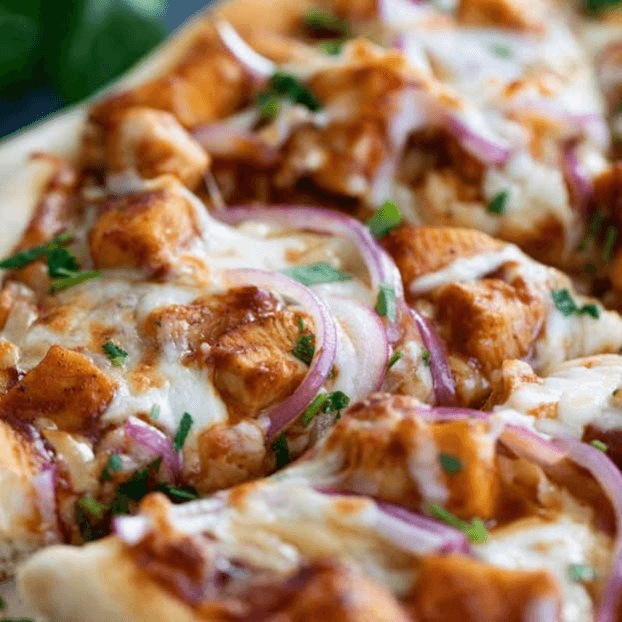 BBQ chicken pizza.
