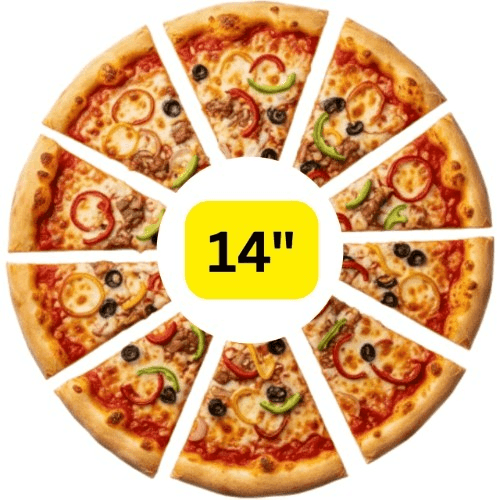 Medium Half & Half Pizza.