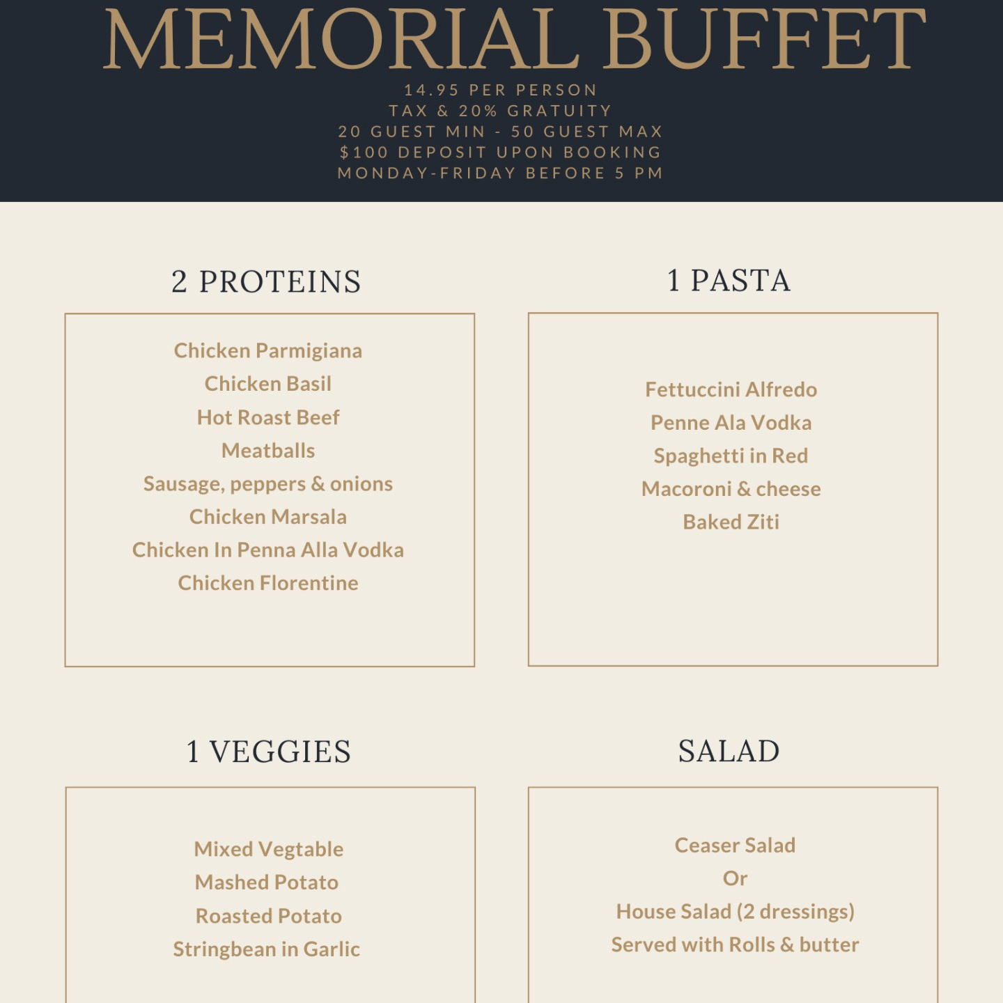 Memorial Service Buffet 