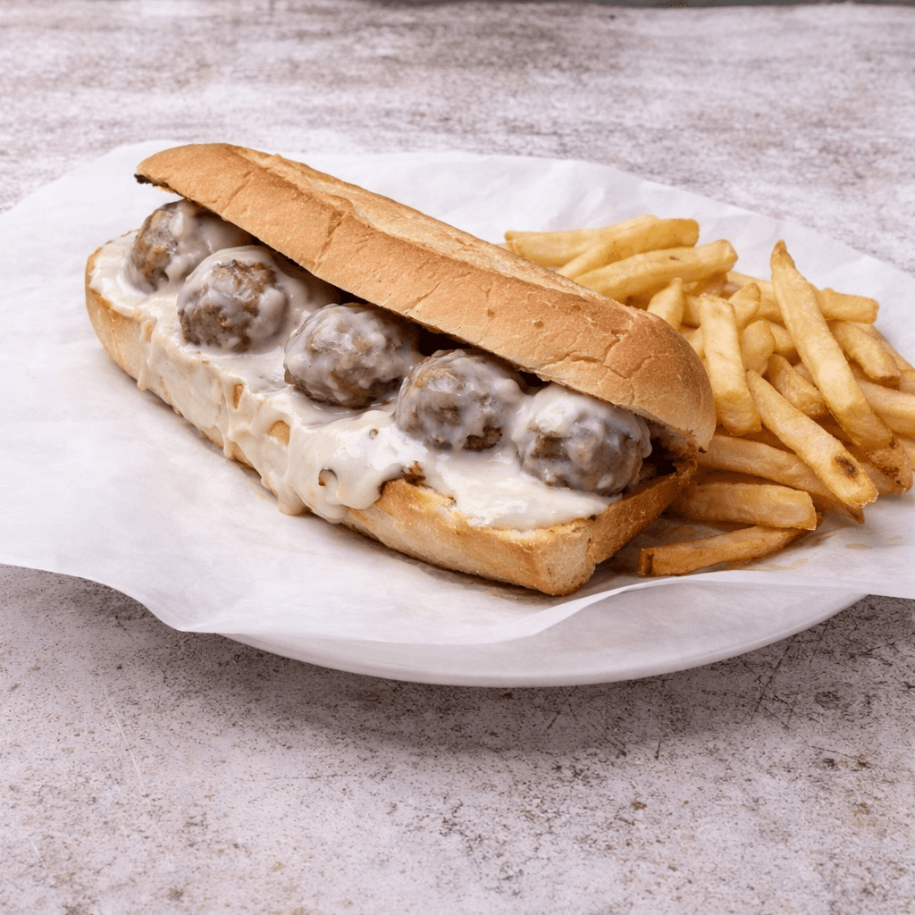 Meatball Parmigiana Sandwich.