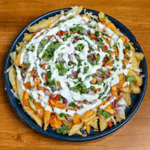 Loaded Butter Chicken Fries Plate.