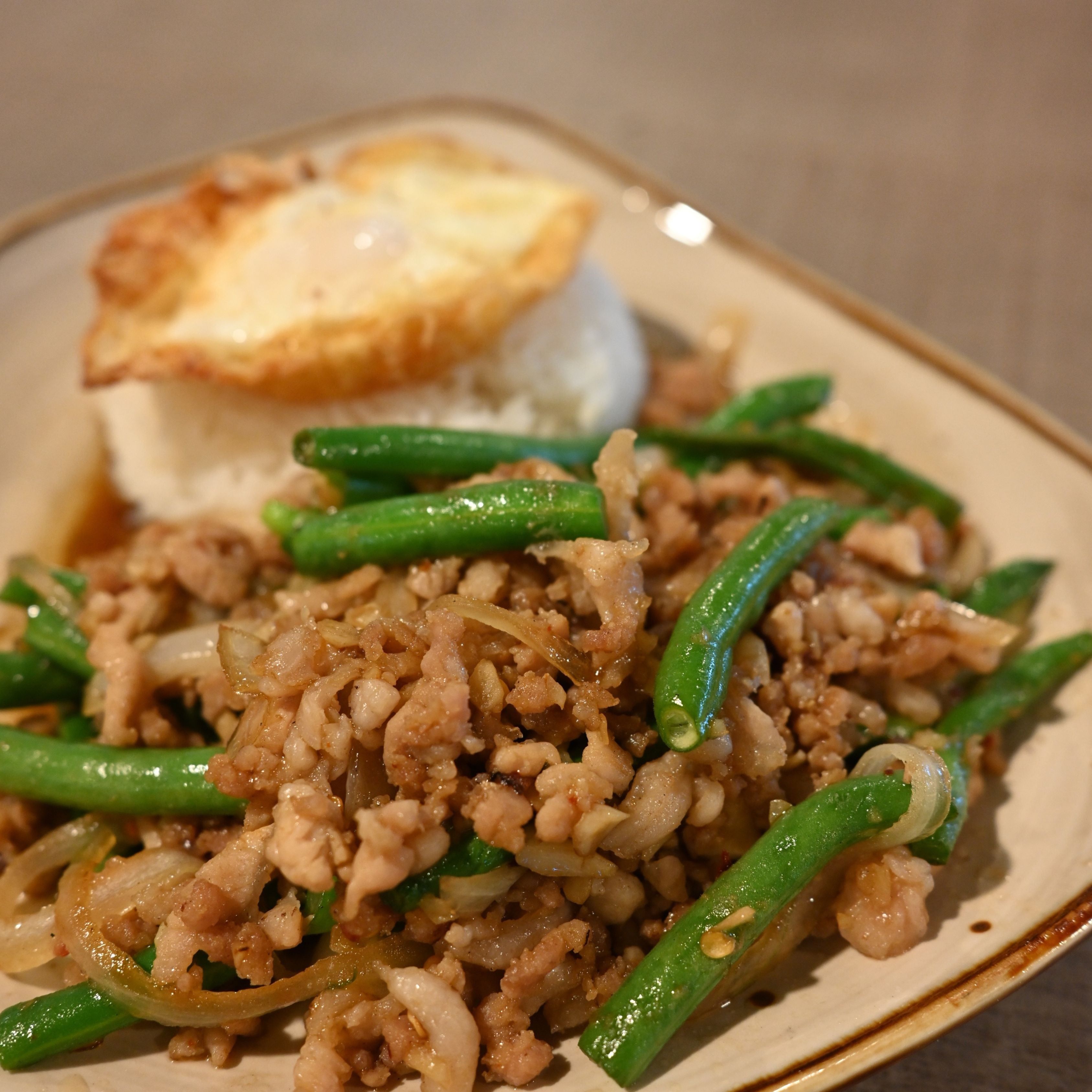 Green beans stir fry.