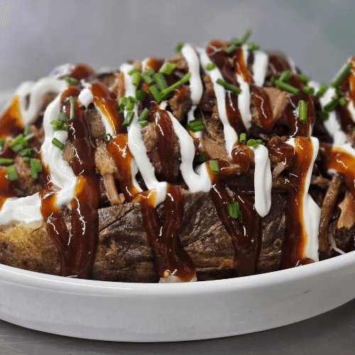 Loaded Pulled Pork Baked Potato