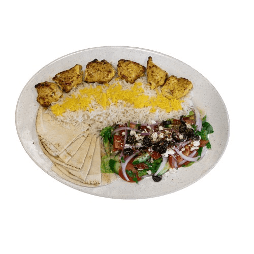 #1) Chicken Thigh Kebab Plate.