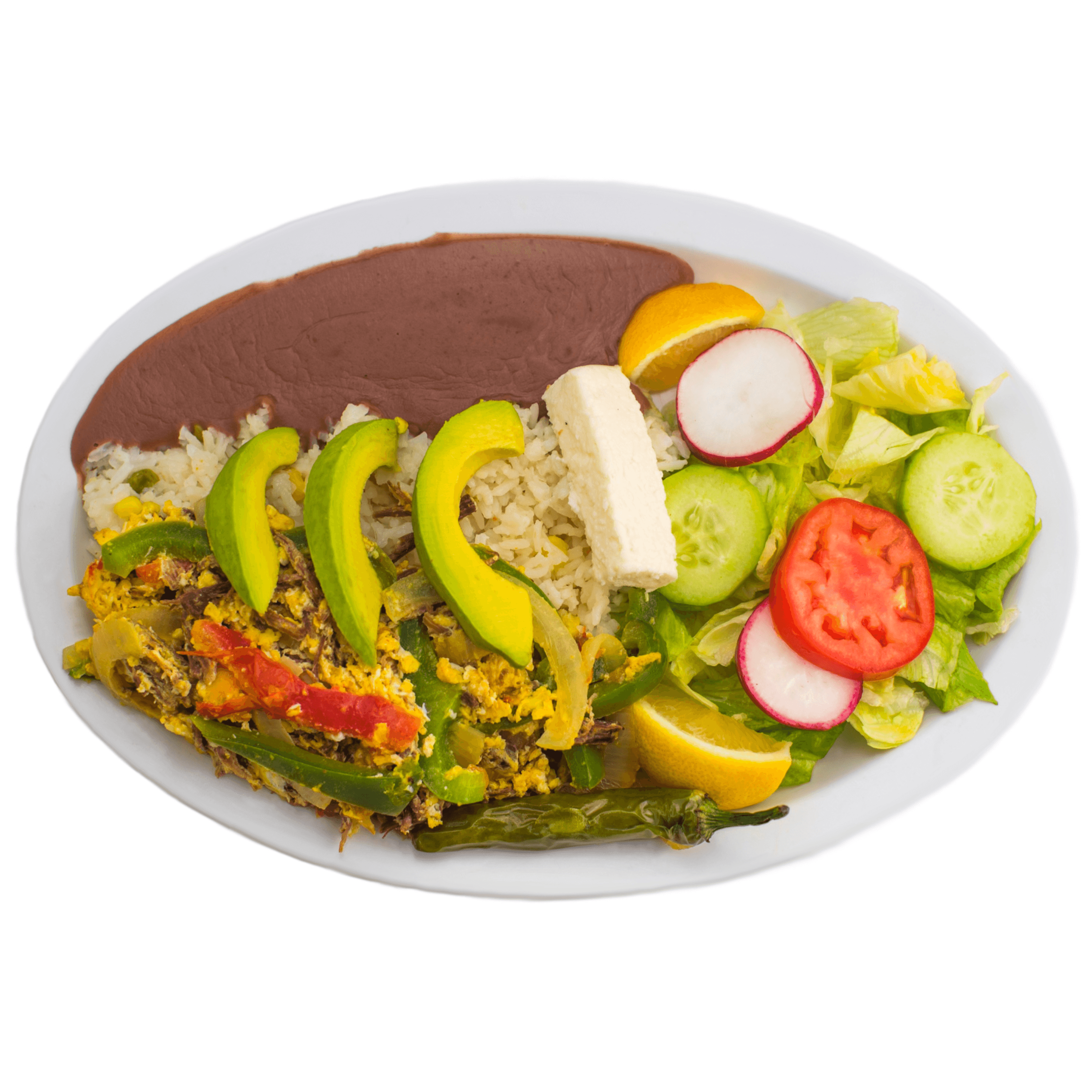 Carne Desilachada Con Huevos.