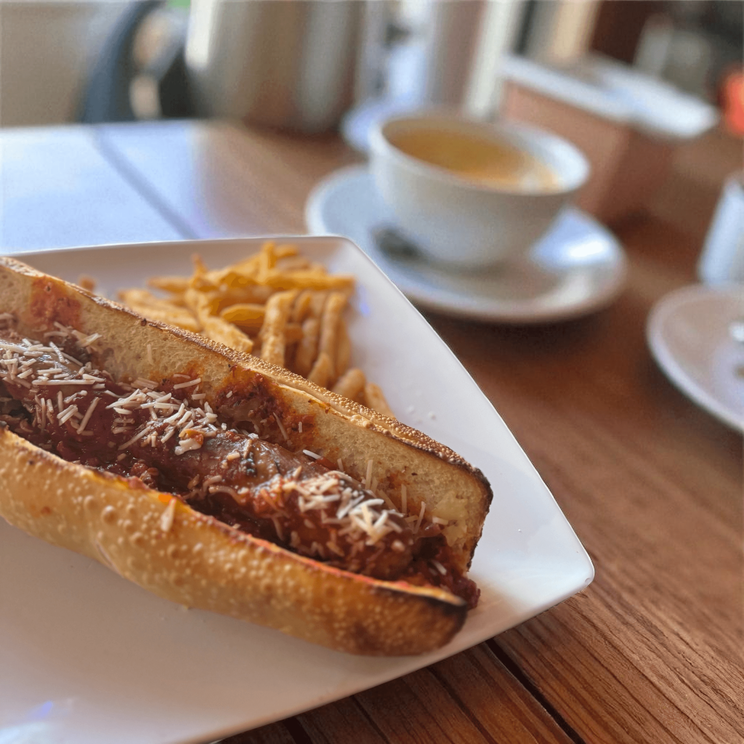 Italian Sausage Link Sandwich.