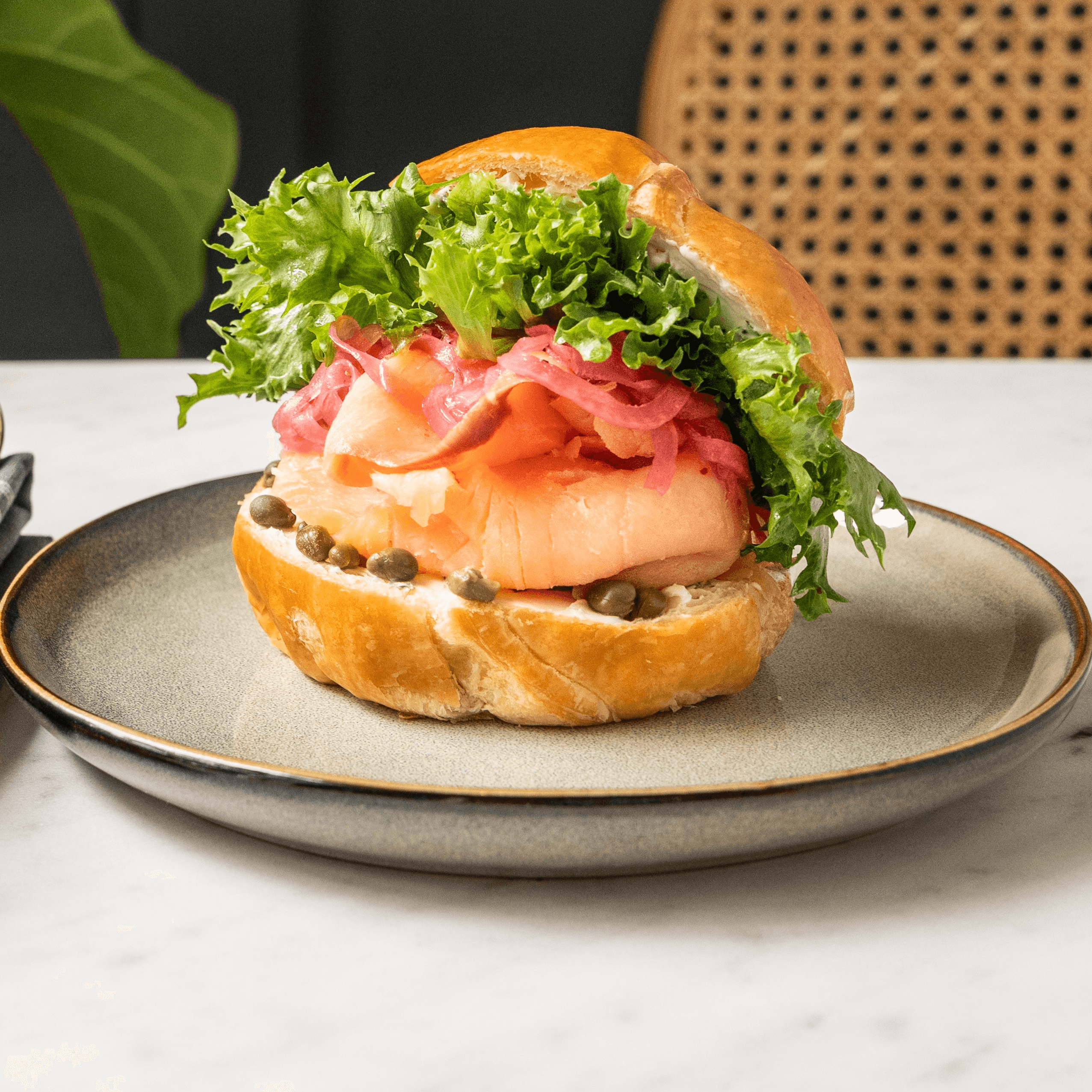 Smoked Salmon Croissant.