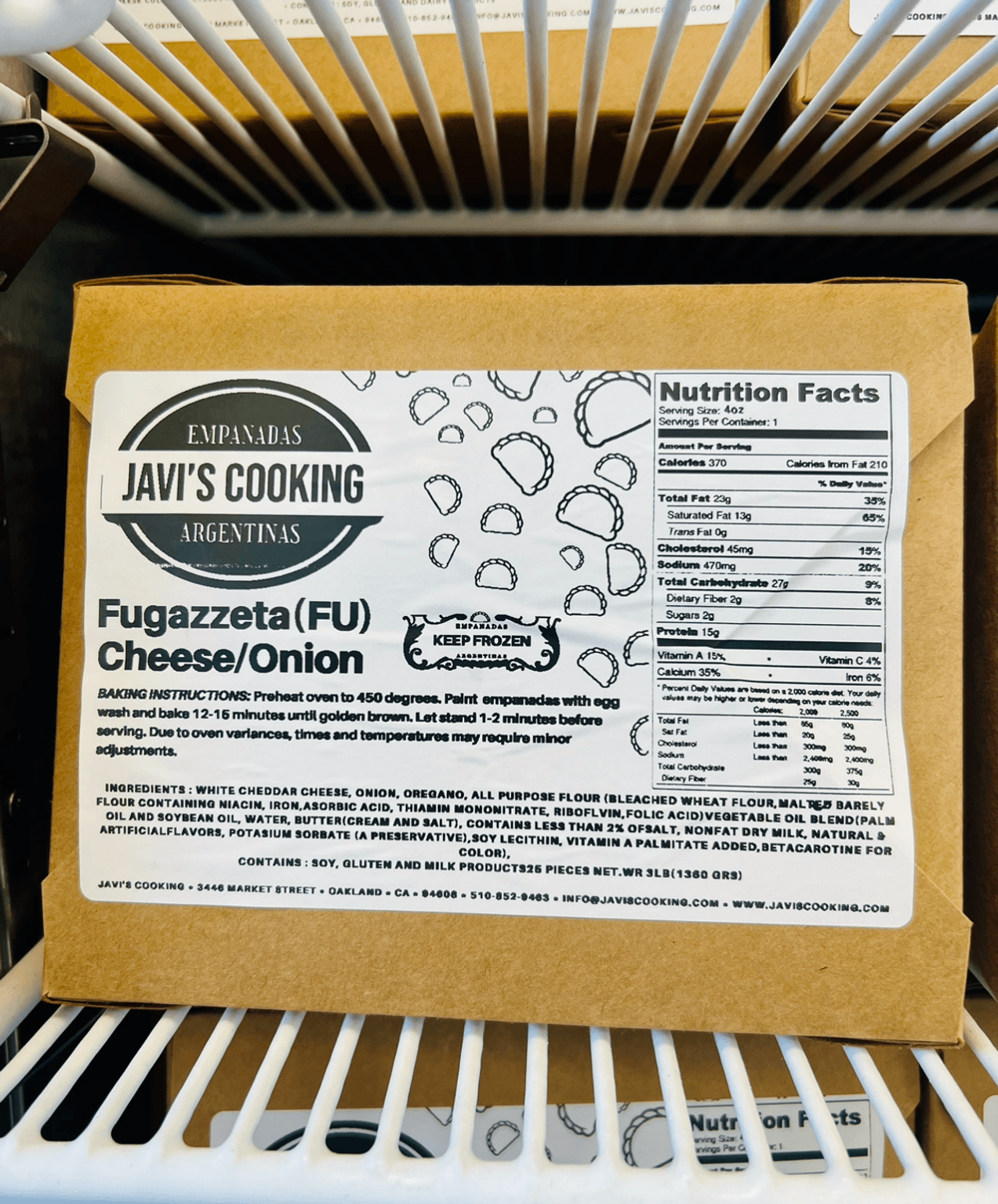 Fugazetta-FU (4 Pack) Frozen Empanadas.