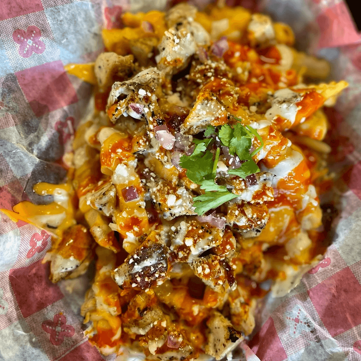 Buffalo Chicken Ranch Fries.