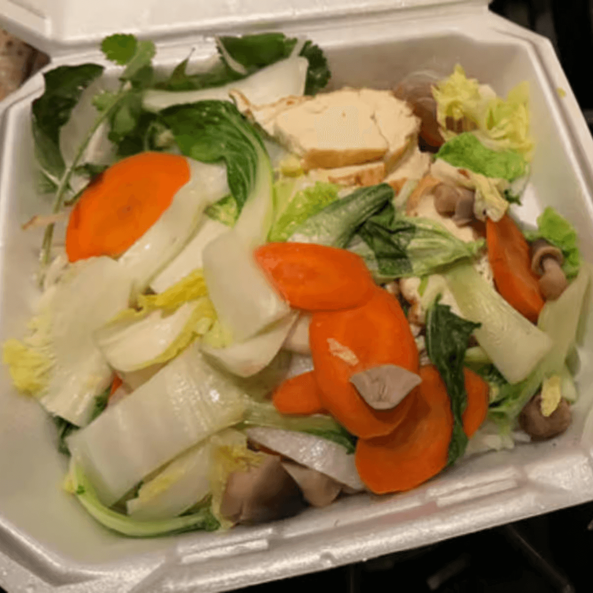 89. Hủ Tiếu Chay - Soup w/ Rice Noodles & Tofu.