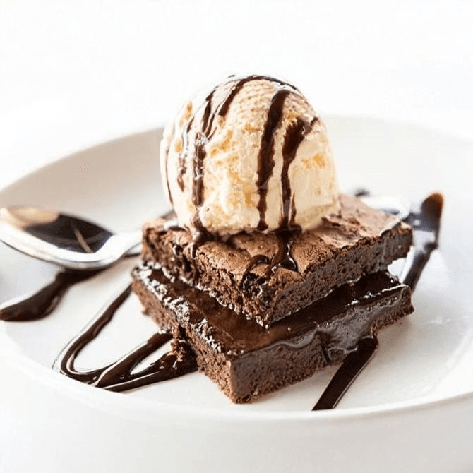 Brownies with Ice Cream.