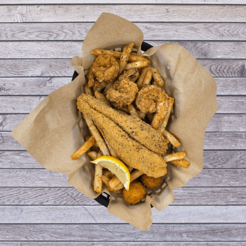 Jumbo Shrimp (6) & Catfish (1) Combo.