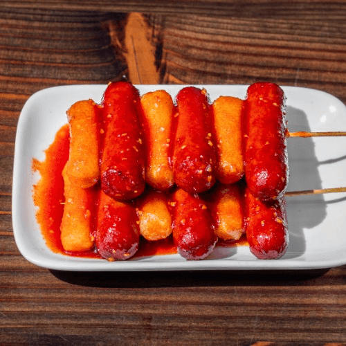 Sausage & Rice Cake Skewer.